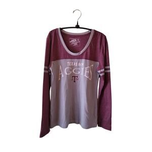 Texas A&M Baseball Shirt Womens Sz Medium Logo Long Sleeves Authentic Apparel